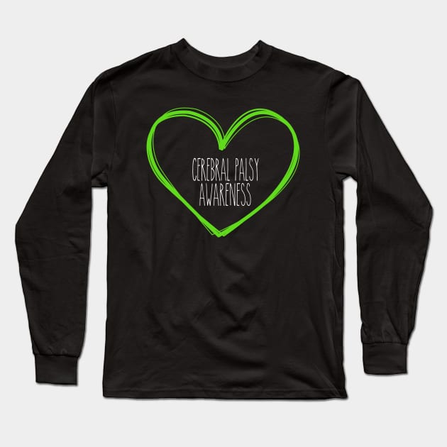 Cerebral Palsy Awareness Heart Support Long Sleeve T-Shirt by MerchAndrey